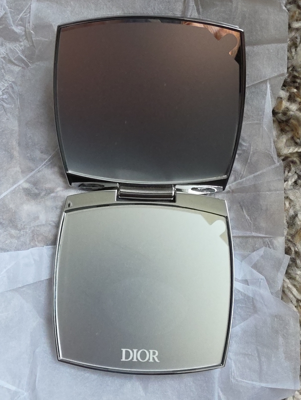 Dior Metallic Silver Compact Mirror